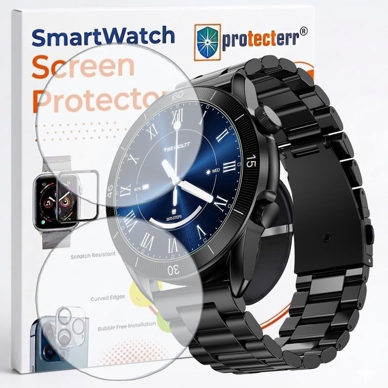 Image of 2-Pack Screen Protector for Fire Boltt Legacy 1.43 inch Smartwatch - Flexible TPU Screen Guard, HD Clear, Anti Scratch, Bubble Free, Full Coverage Film - Not Tempered Glass