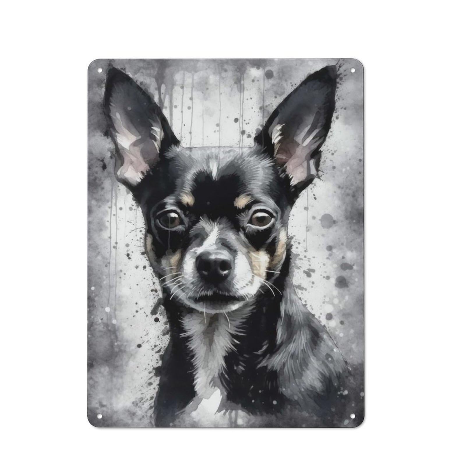 Junmoney Charming Chihuahua Dog For Café Or Restaurant, Vintage Metal Sign 40X30cm, For Vintage Wall Decor Fans, For Cafés, Pubs And Restaurants