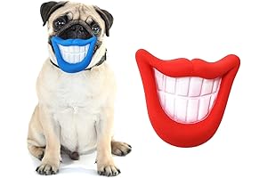 Funny Dog Teeth Designed Squeaky Chew Dog Toys for Small Dogs, Puppies...