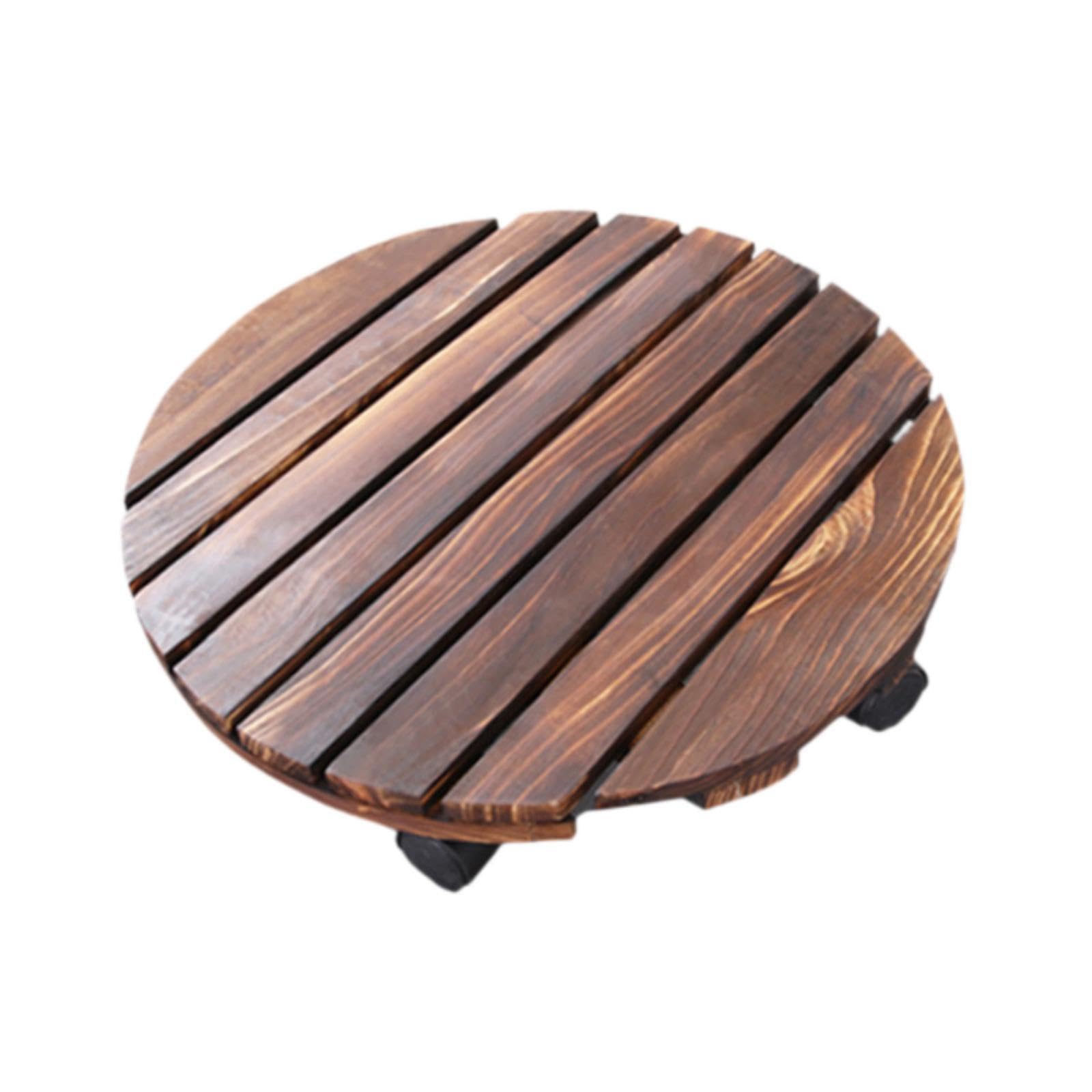 Baoblaze Support à roulettes en Bois pour Pot de Fleurs avec roulettes pivotantes pour Jardin intérieur et extérieur, 40 Cm