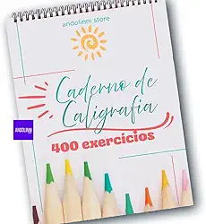 Caderno de Caligrafia Letra Cursiva - CAPA DURA - 102 Páginas com +400 Exercícios