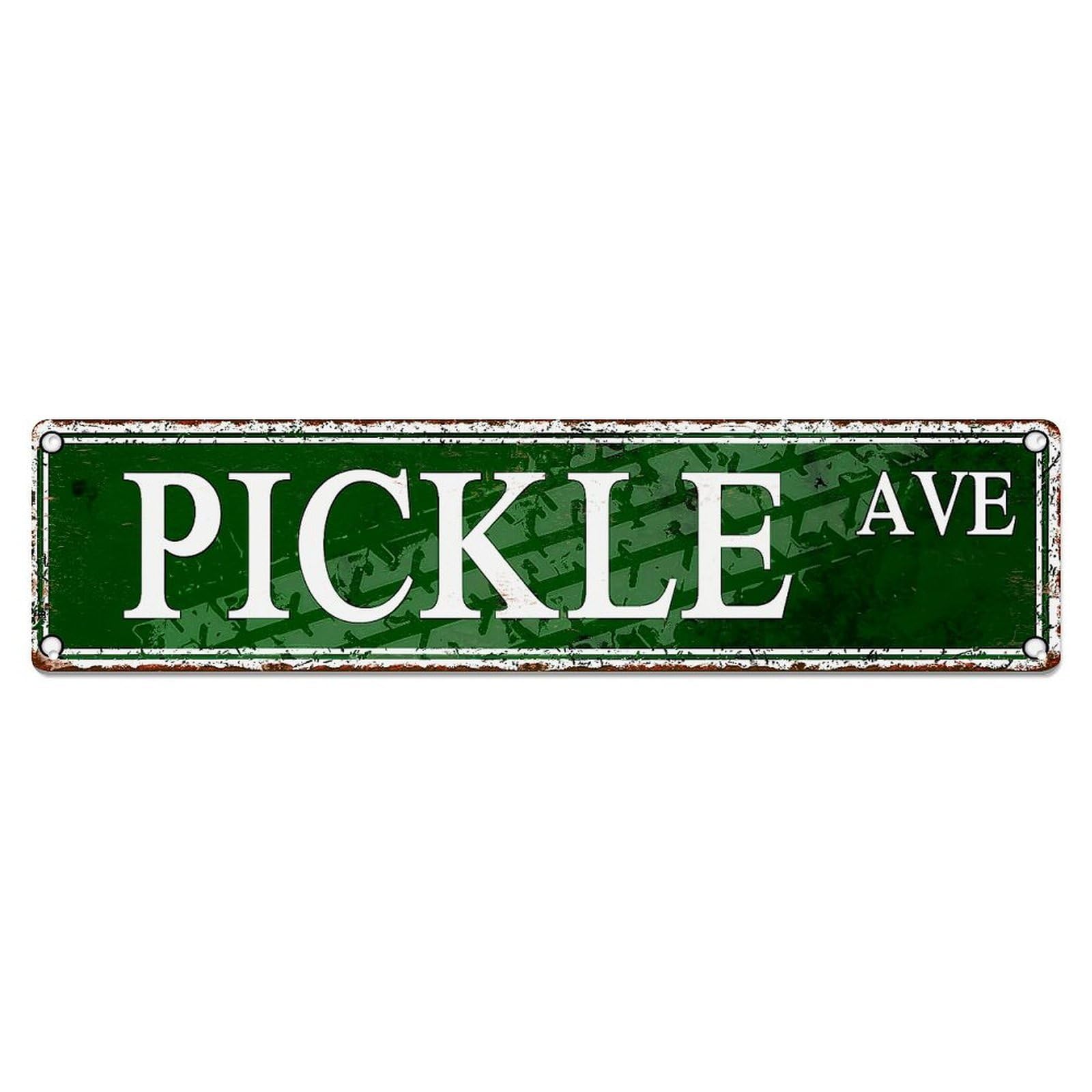 Green Background White Text Rustic Street Sign Metal Tin Sign Plaque