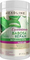 Máscara Babosa Repair - Reconstrução Profunda, Repõe Massa e Recupera Maciez - HEADLINE Especialidades - 800g