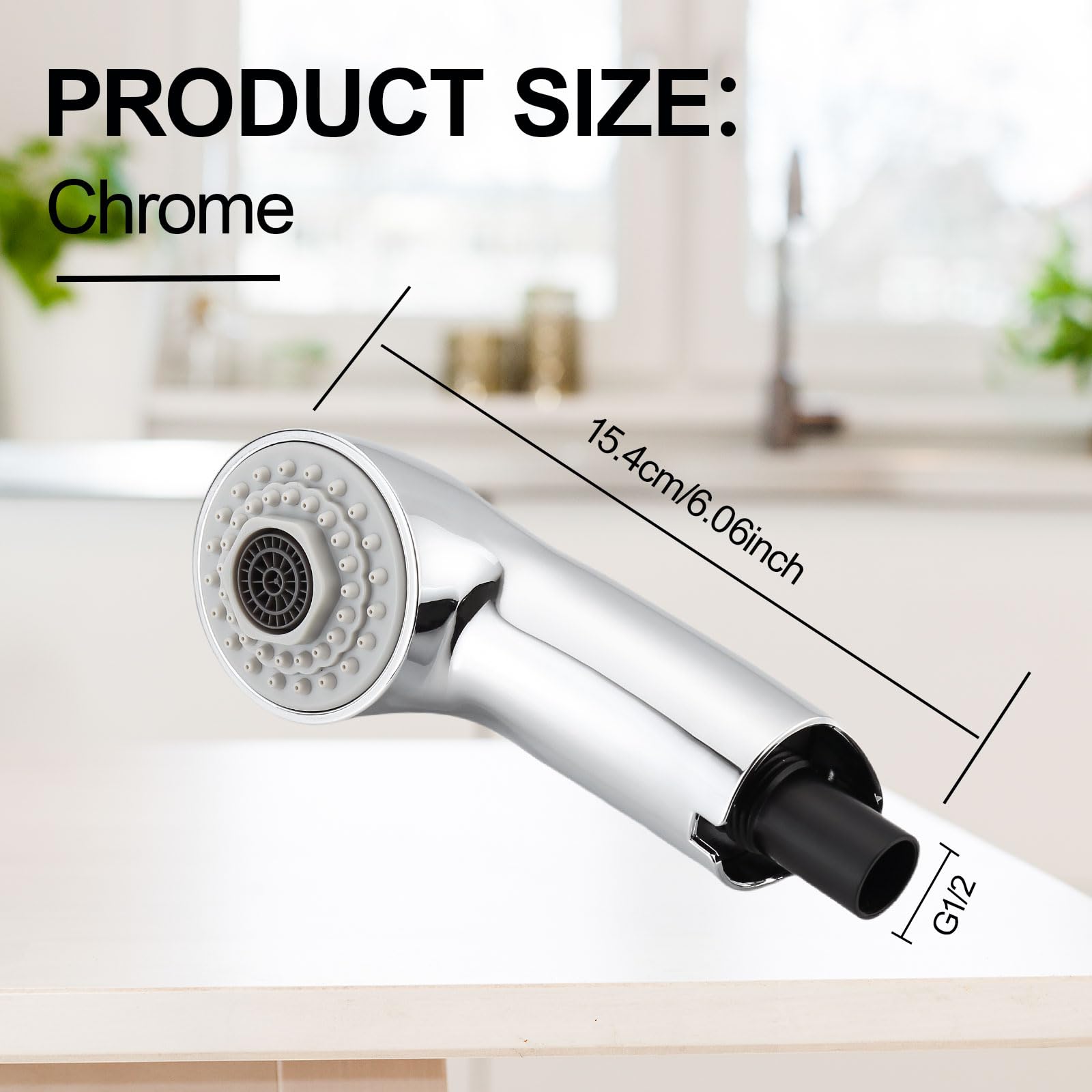 Varita de pulverización extraíble para grifos extraíbles Grohe, compatible con Grohe Part 46312IE0 / 46298IE0, cromado