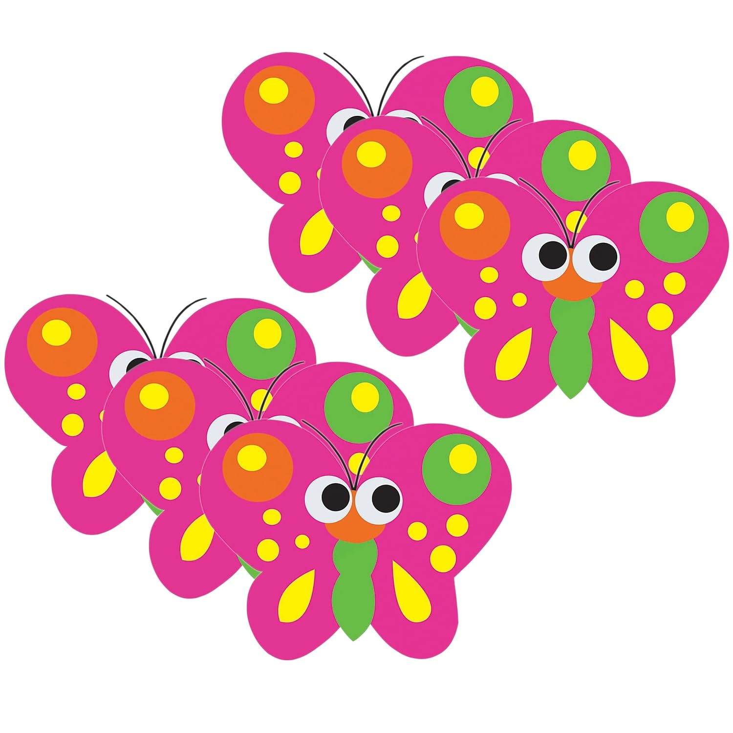 Ashley Productions Borrador magnético para pizarra blanca, mariposa, paquete de 6