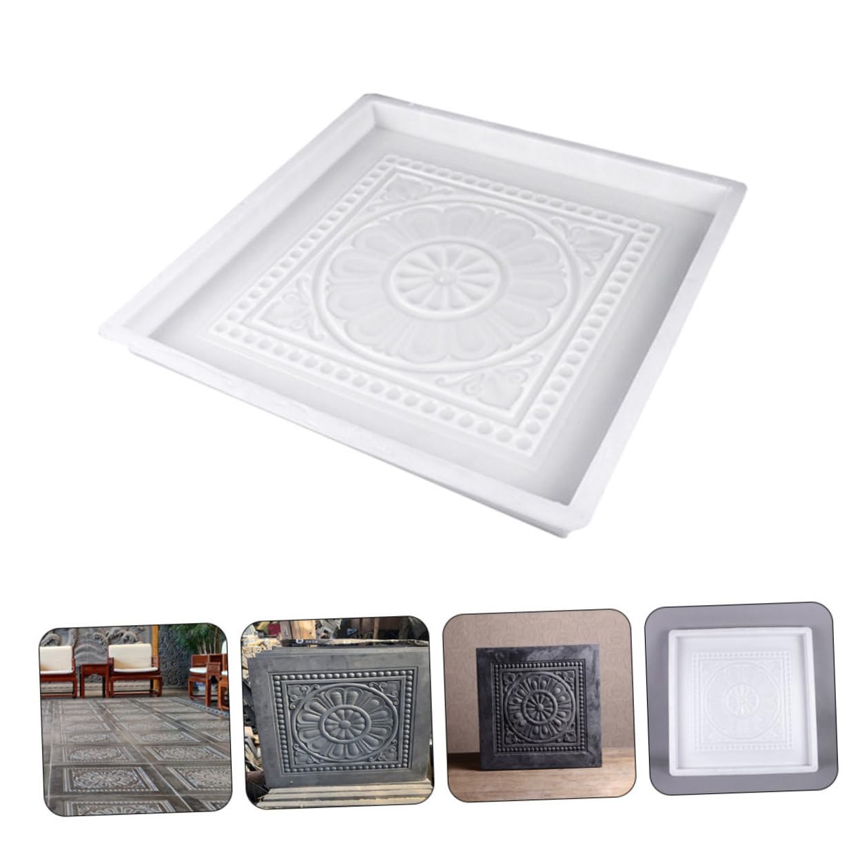Homoyoyo Molde Para Baldosas De Reutilizable Molde De Hormigón Práctico Diseño Fácil De Usar Para Jardines y Patios 40x40cm 3.5cm De Grosor