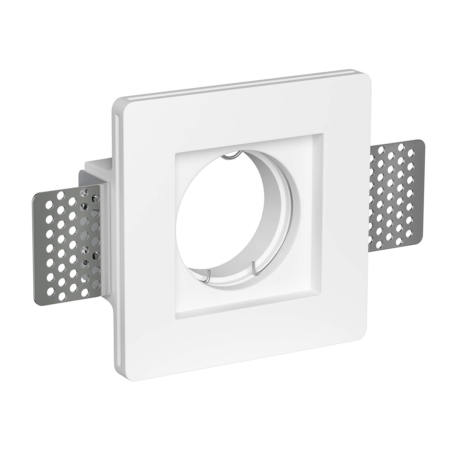 ledscom.de 5x Deckeneinbauleuchte GIEDI II, Gips, weiß matt, 10 x 10cm, 1x GU10 max. 15W