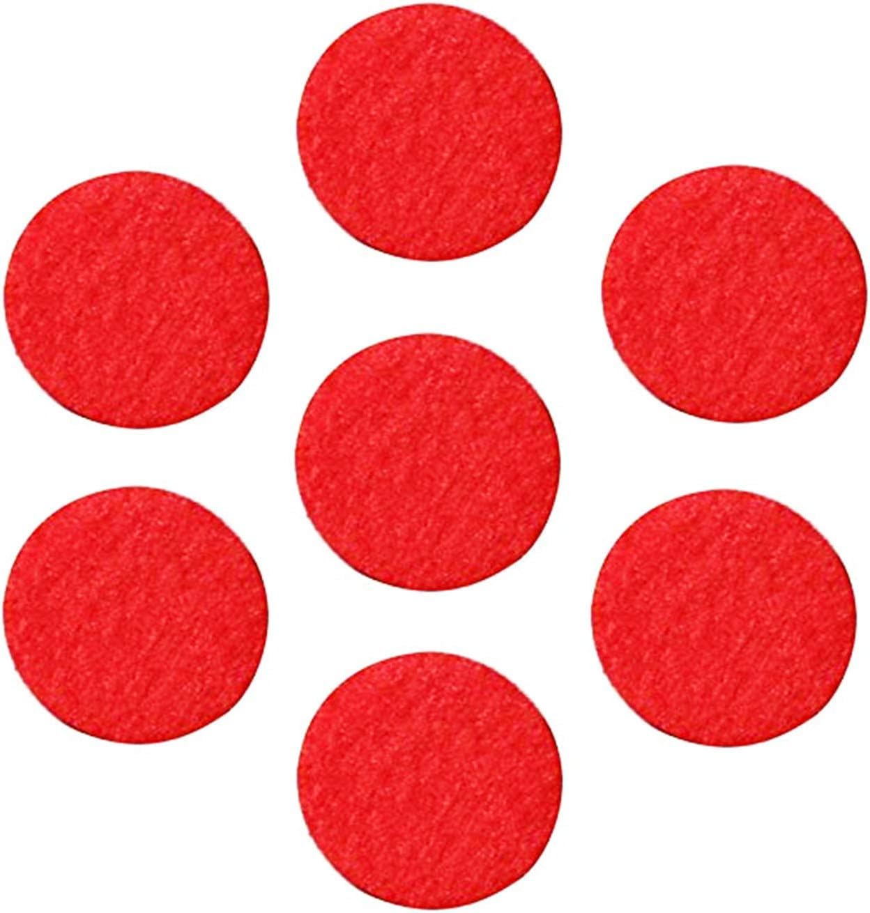 tBesme 100 PCS Adhesive Felt Circles,1.5 inch Self-Adhesive Felt Sticker for Party DIY Craft Projects,Sewing Handcraft Finishing (Red)
