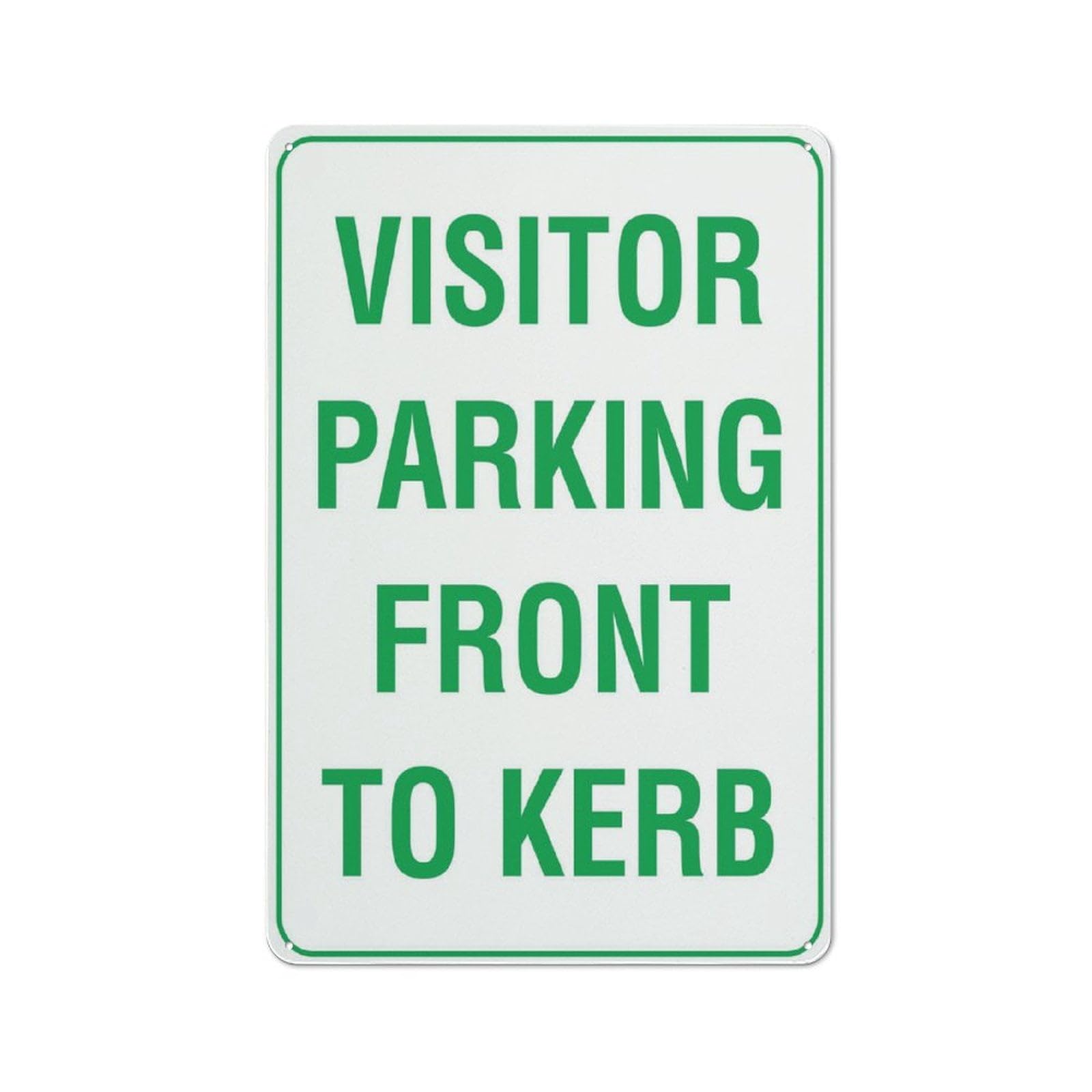 Visitor Parking Front To Kerb Sign for Business 8"x12" Rust-Free Aluminum UV Printed, 4 Pre-Drilled Holes, Weatherproof