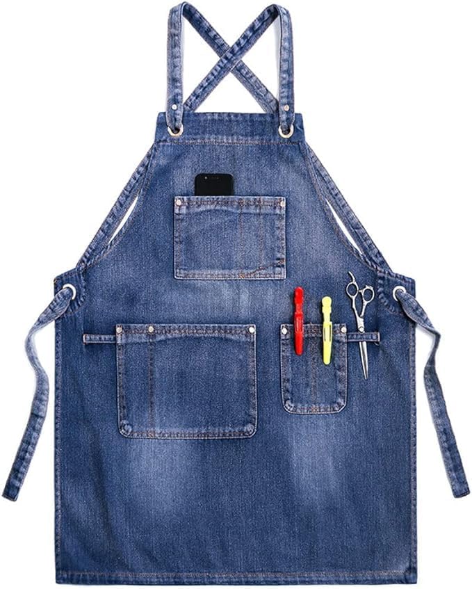 Amazon.co.jp: [n ] デニムエプロン 前掛け 美容師 作業用 職人  