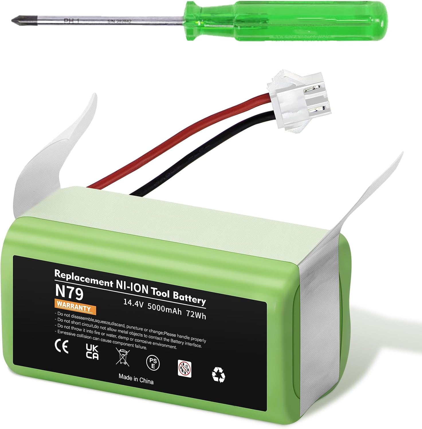 BATTOOL 5000mAh 14.4V Li-ion Replacement Battery for Ecovacs Deebot N79, N79S, 500, DN622 and Eufy RoboVac 11 11S 12 15C 25C 30 35C etc Eufy Robot Vacuum Battery
