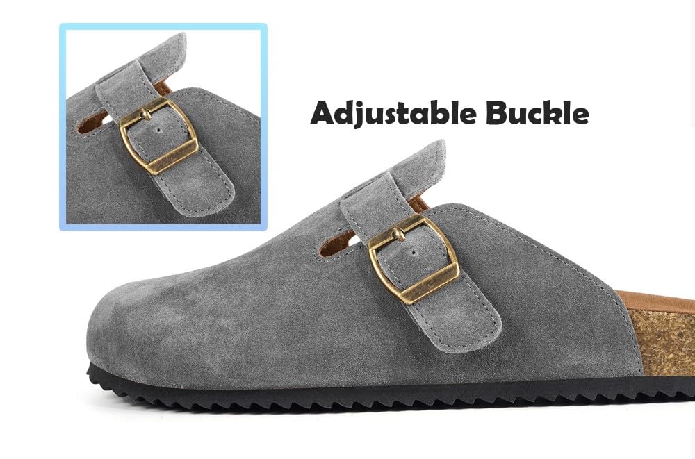 Sabot Donna Ciabatte Uomo Chiuse con Comodo Pantofole in Pelle Scarpe da Giardino Traspirante Sandali Ciabatta 36-46