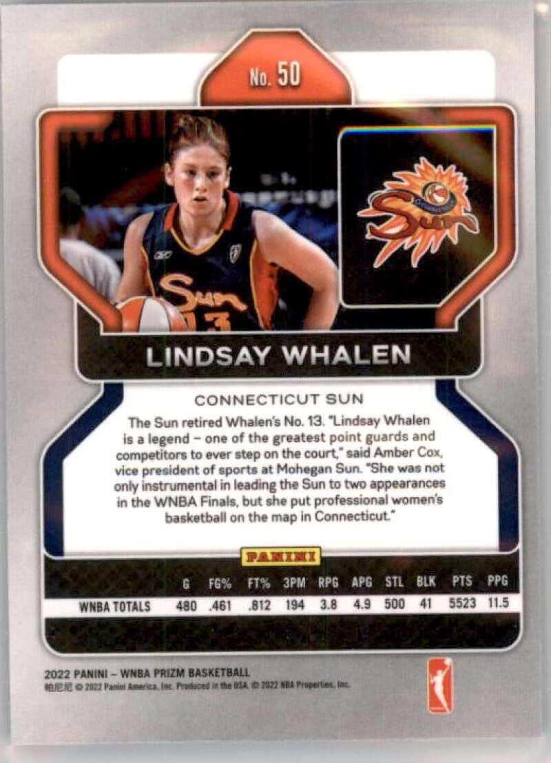 2022 Panini WNBA Prizm #50 Lindsay Whalen Connecticut Sun Official WNBA Basketball Trading Card in Raw (NM or Better) Condition