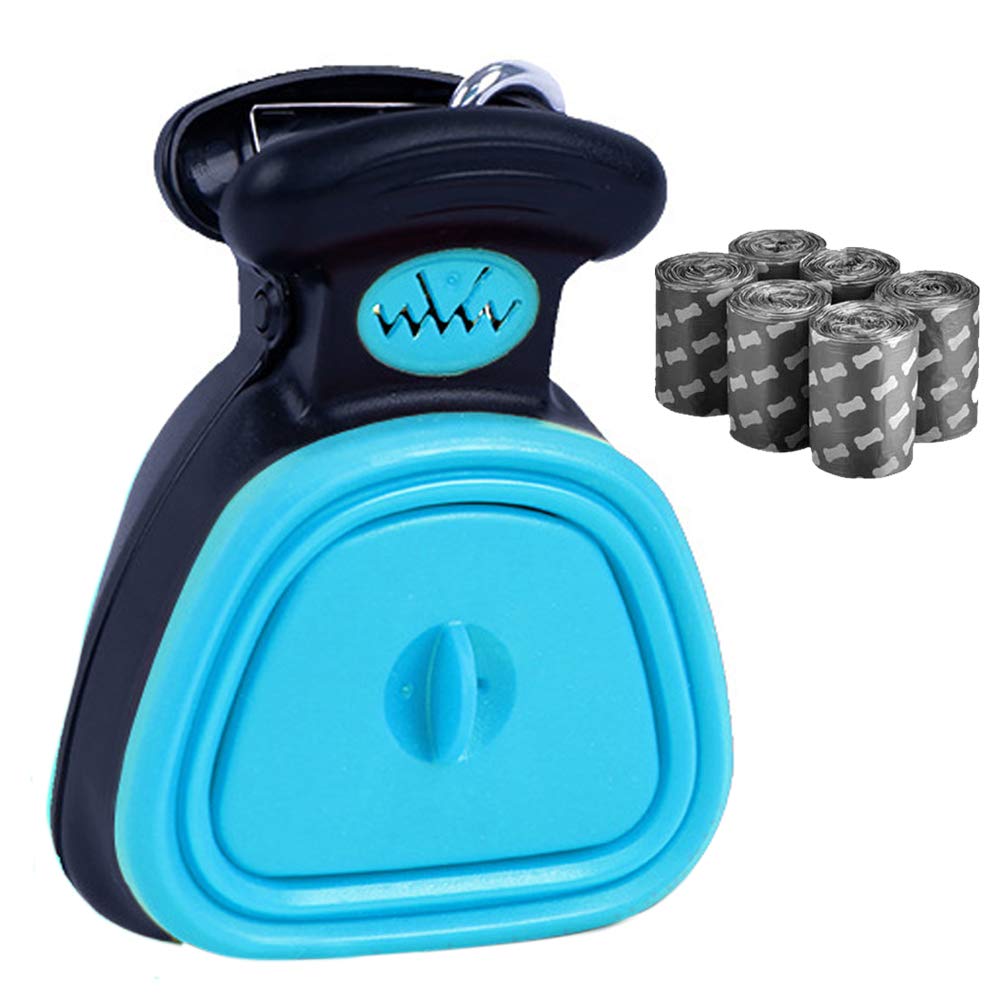 Dog Pooper Scooper Portable Pet Scoop Waste Pick Up Clean-Up Foldable Expandable Sanitary Cleaner with Bag Dispenser for Dogs Pets 90PCS Waste Bags Included