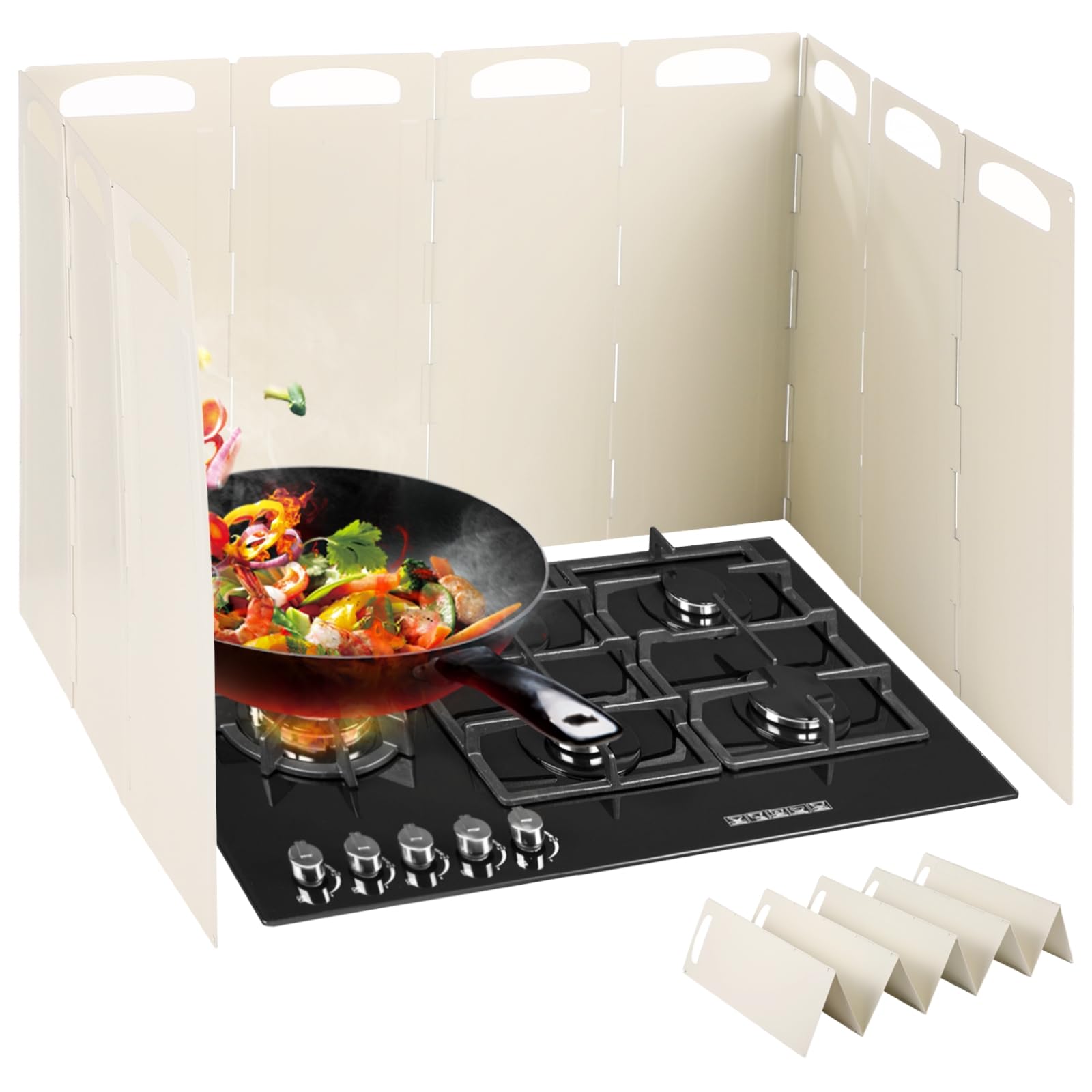 Photo 1 of Stove Splash Guard, Foldable Stove Guard Splatter Shield, Oil Splash Guard for Kitchen Frying Cooking, Heat-Resistant Easy-to-Clean, Adjustable Panels