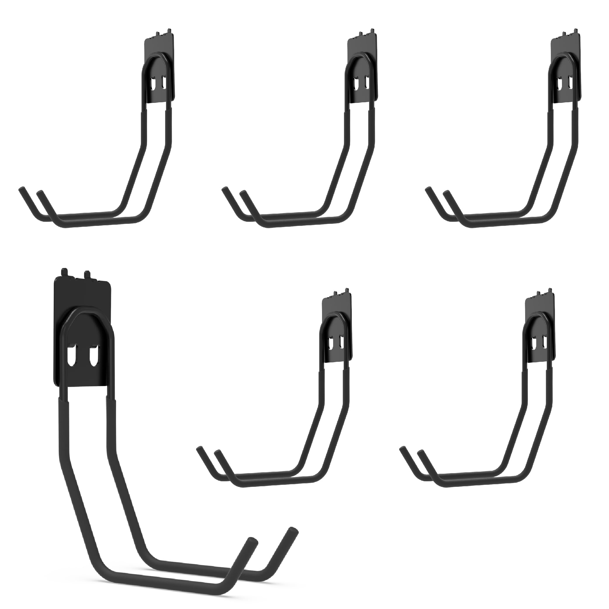 6-Pack Large Heavy Duty Pegboard Hooks - 66 lbs Capacity