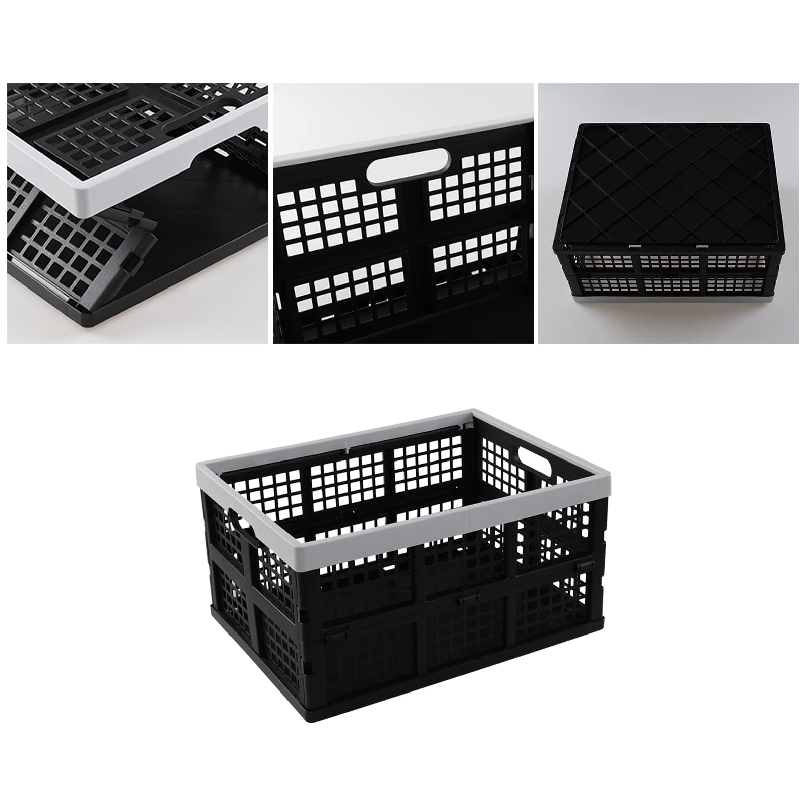 Wekioger Lot de 2 caisses de rangement pliables en plastique 35 l