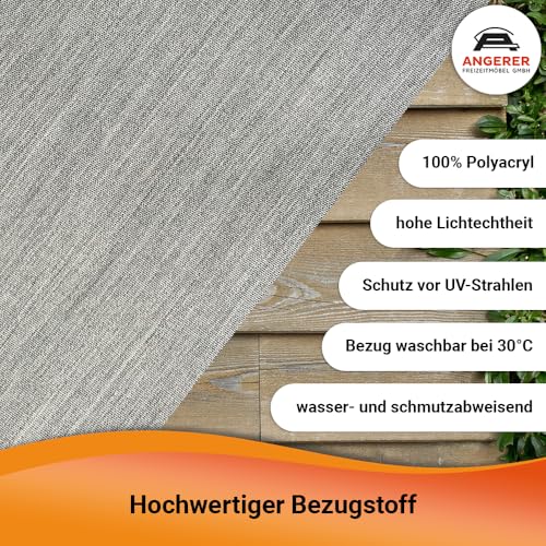 Angerer Balkonsichtschutz, Senkrechtmarkise mit Handkurbel, Terrasse/Balkon, Montage ohne Bohren, Made in Germany, hochwertiger Stoff, UV-beständig, höhenverstellbar, wasserabweisend, 150 cm Hellgrau