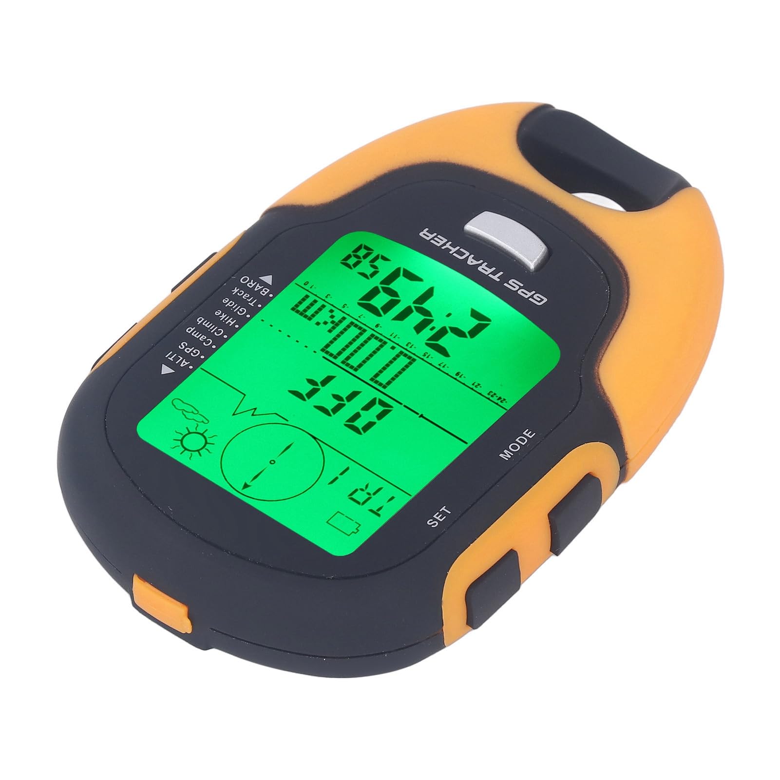 Misuratore Multifunzione GPS Altimetro Elettronico Barometro Termometro Igrometro con Torcia a LED per Appassionati di attività All'aperto ABSBussola Digitale Impermeabile