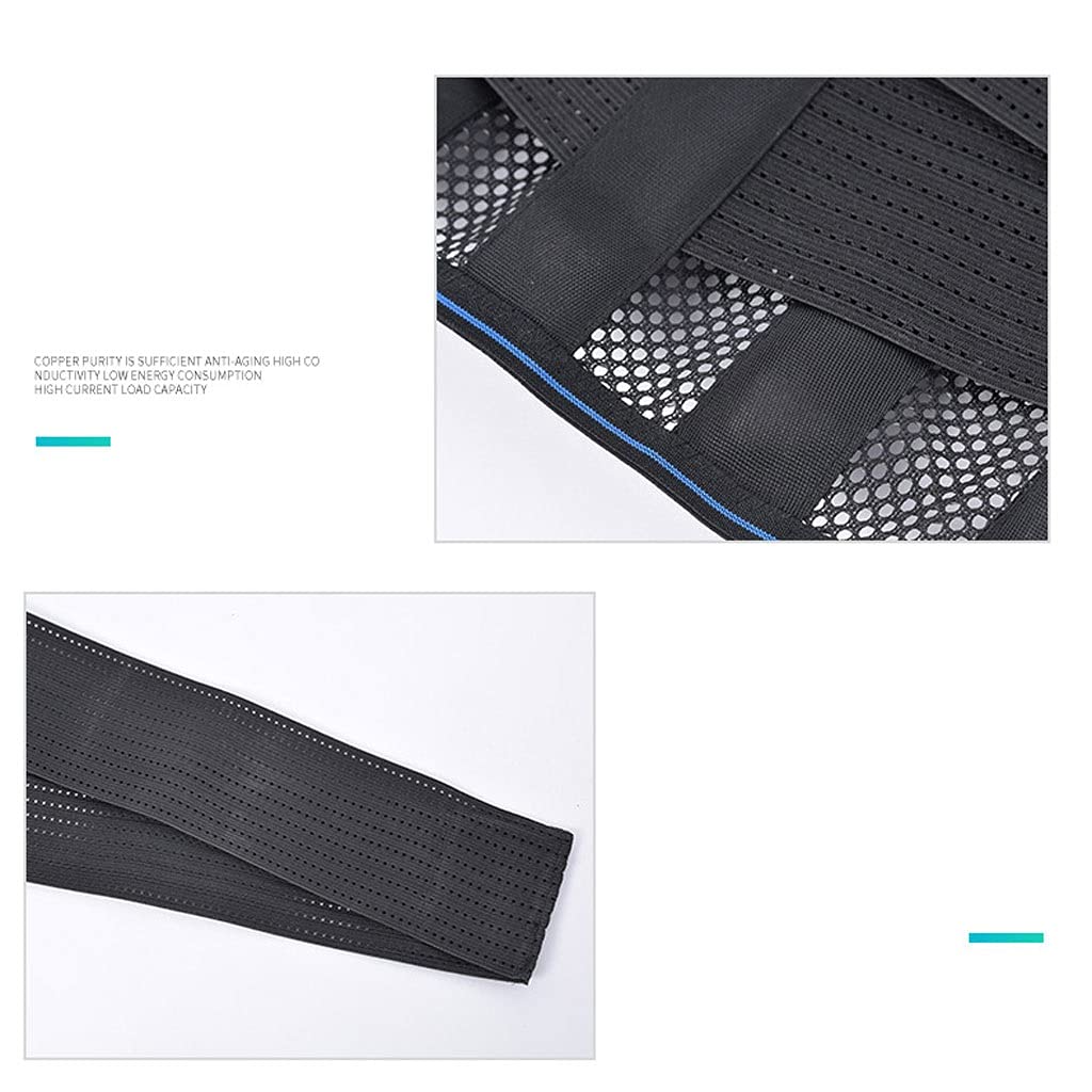 Faja de espalda baja con tirantes Soporte lumbar Envoltura para Corrector de postura Recuperación Entrenamiento Hernia de disco Alivio del dolor Cinturón recortador de cintura (AM)
