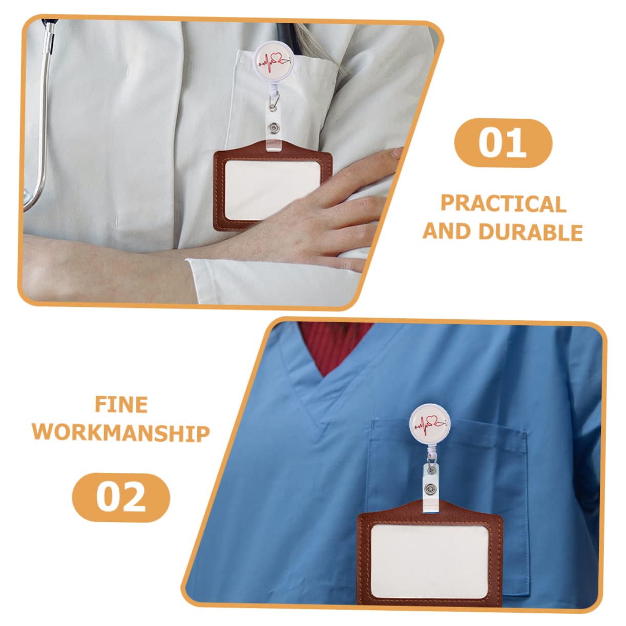 TEHAUX 10pezzi Portabadge Retrattile Per Supporto Per Tesserino Id Con Clip e Fibbia Accessori Per Professionisti Del Settore Sanitario e Ufficio