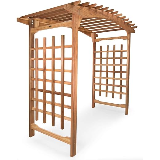 All Things Cedar 8-Foot Pagoda Arbor Garden Arch Trellis for Climbing Plants, Transform Garden or Patio Spaces, Made from Premium Western Red Cedar