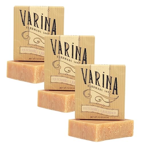 Miniatura 8 de Varina Jabón en barra de crema de café natural, limpieza suave para pieles sensibles, aromas terrosos, paquete de 3, experimenta una piel sana y