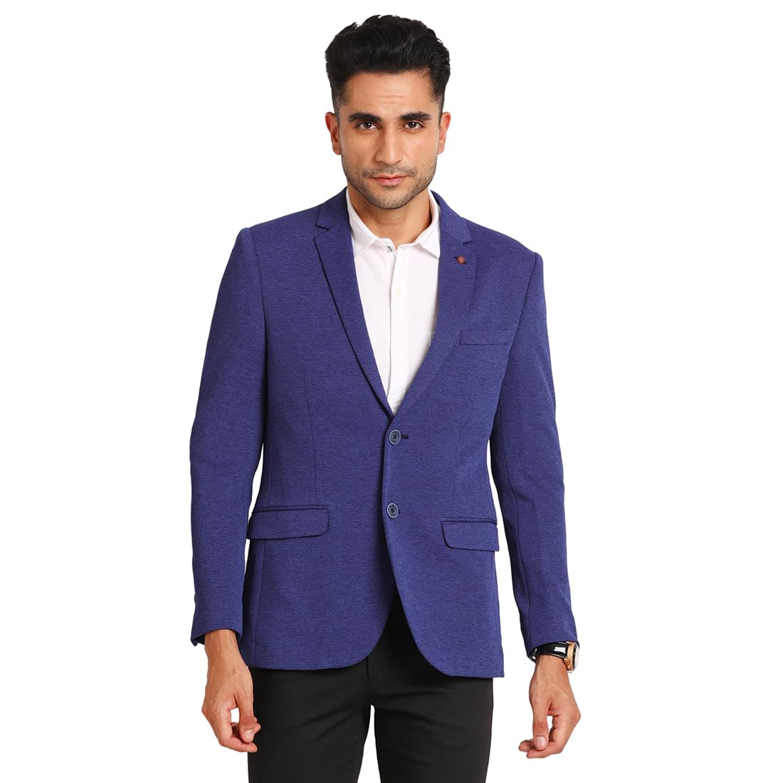 turtle Men Knitted Dobby Print Royal Blue Blazer-picture-17