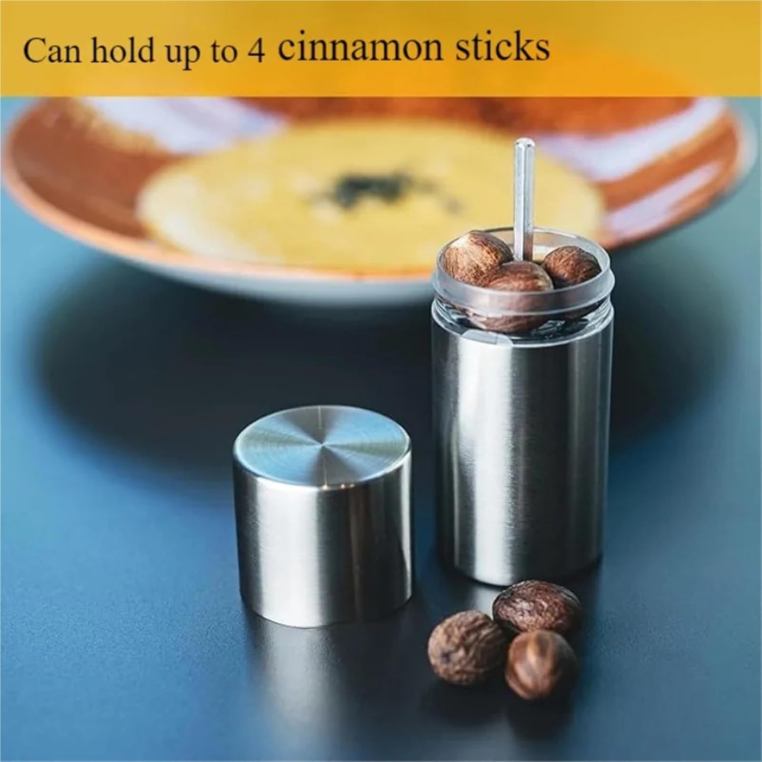 Hand Operated Metal Nutmeg Mill Grater, Manual Grinding Tool for Hard Spices(With handle)