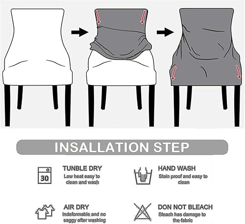 Miniatura 5 de NA - Juego de 24 fundas de terciopelo para silla con respaldo de ala, resistente, extraíble, lavable, reutilizable, funda protectora sin brazos,