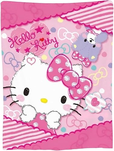 Manta ligera, de terciopelo ultrasuave, duradera, para decoración del hogar, sofá, alfombra de 50 x 40 pulgadas, caricatura, gatito rosa (117)