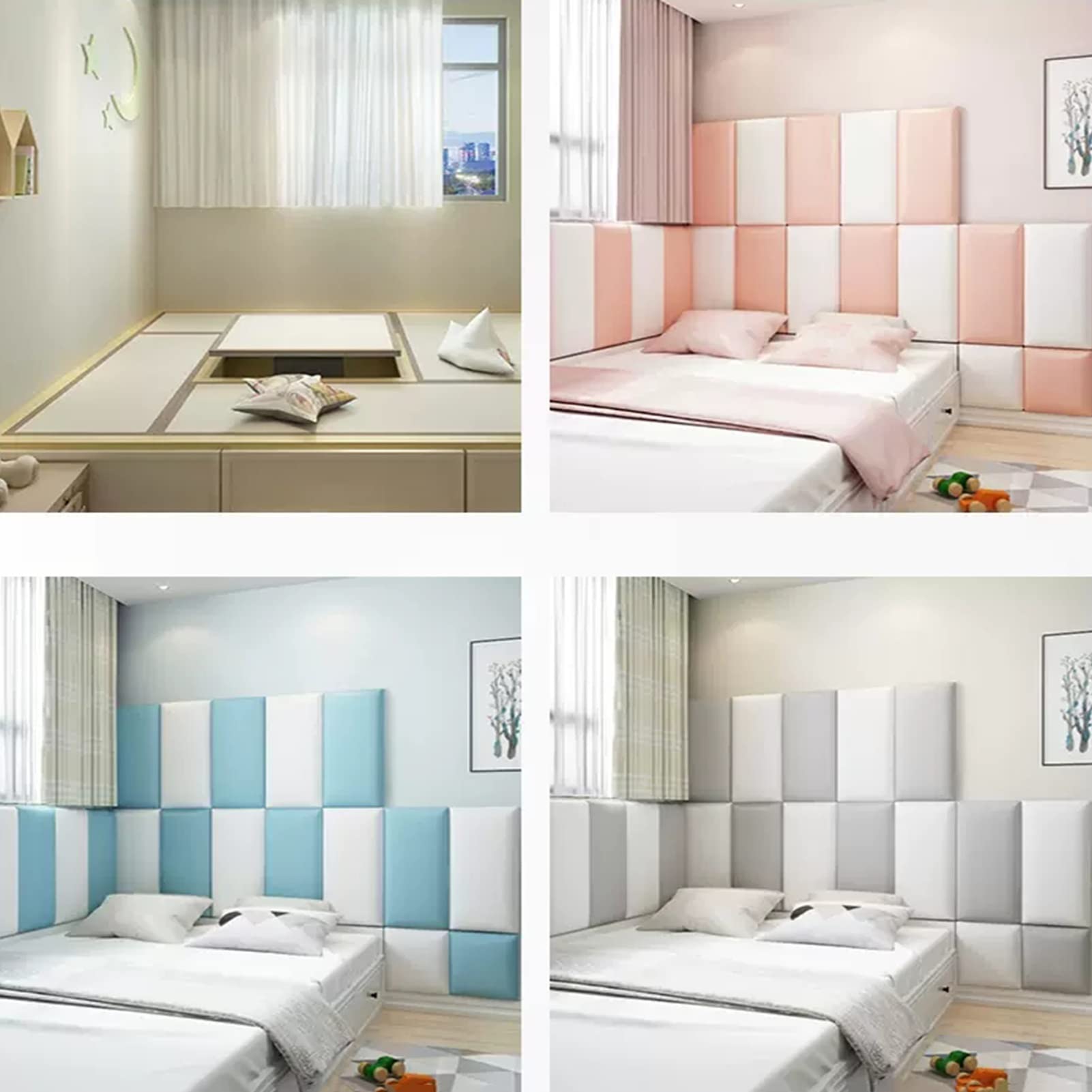 Bett Kopfteil Wandpolster, 3D Wandaufkleber Selbstklebend, Abziehen Und Kleben Kopfteil, Kinderzimmer Anti-Kollision Weiche Tasche Für Wanddekoration (Farbe : Rosa, Größe : 50x200cm)