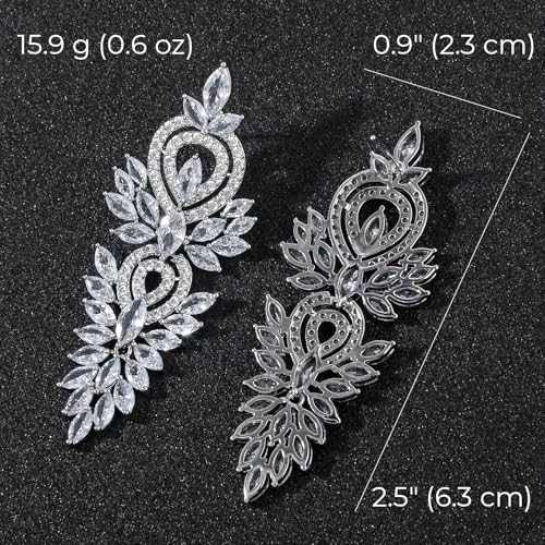 Sparkly Silver Chandelier Earrings for Women Dangling Cubic Zirconia Statement Earrings Formal Event3