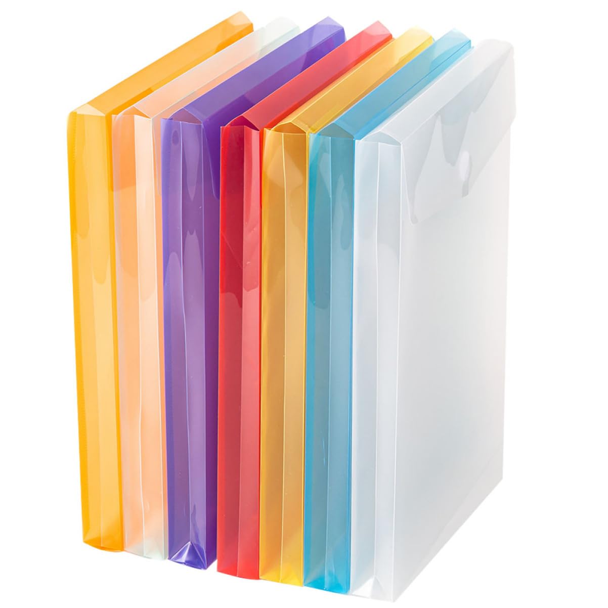 Operitacx 14pezzi Buste Documenti Colorate Organizer Riutilizzabili Plastica Per Archiviazione Per Ufficio e Scuola Chiusura Con Pulsante Di Sicurezza