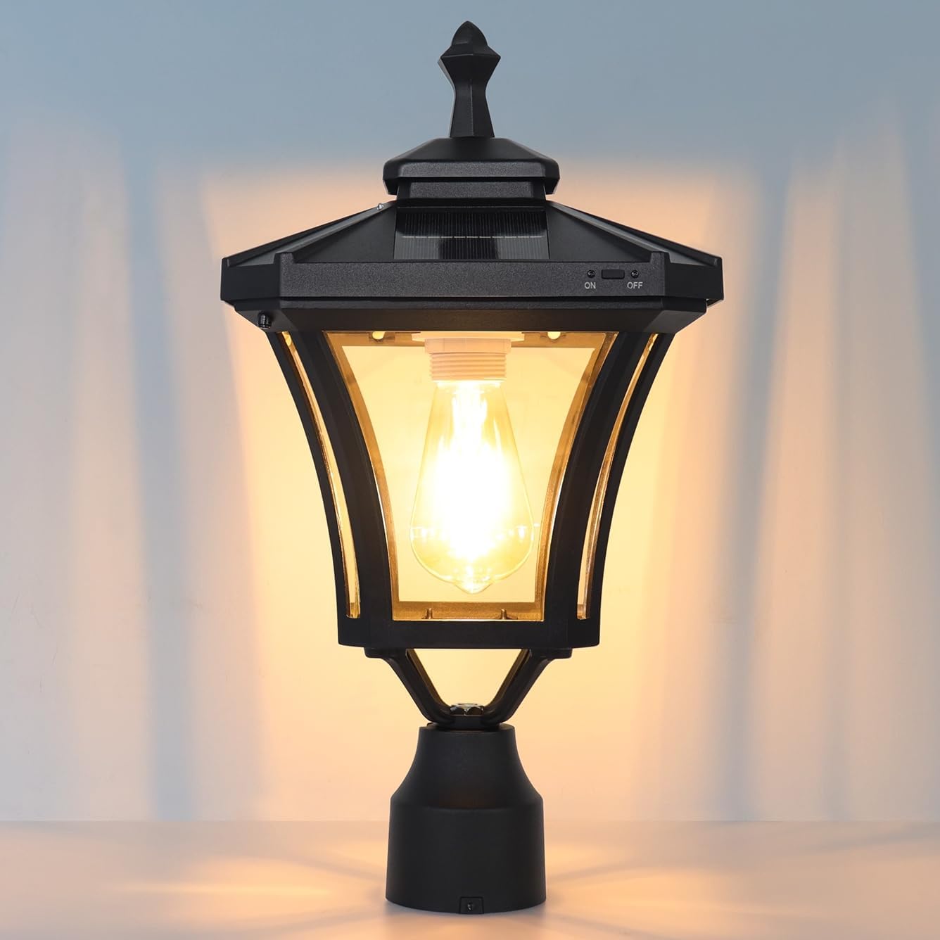 Outdoor Solar Lamp Post Light, WG4345Q-A Dusk to Dawn Bright Colored LED Waterproof 3-Inch Aluminum Post Light for Pole Deck Yard Garden Gates Patio Walkway