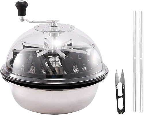 iPower Recortador de cuenco de hoja de brote de 16 pulgadas, cúpula de visibilidad transparente, corte giratorio trenzado con cuchillas afiladas de