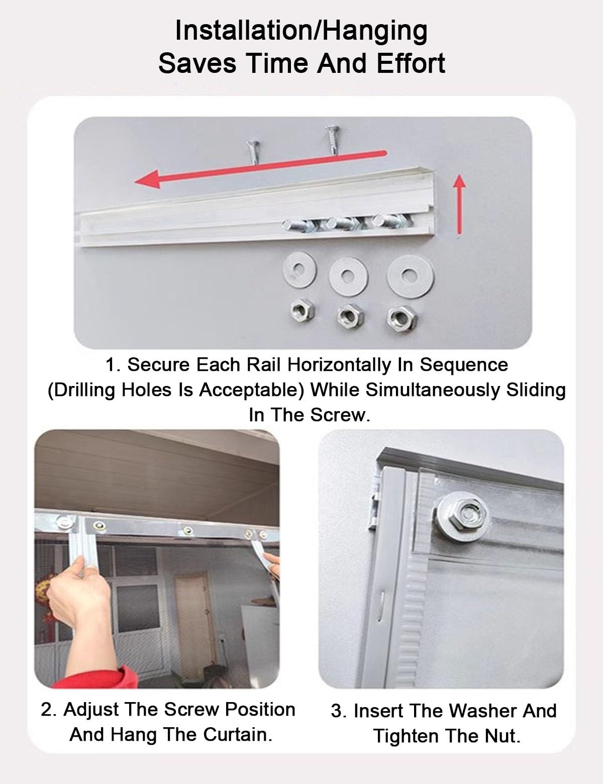 Kit Rideau à Lanières PVC, Rideaux à Lamelles Transparent Isolation Thermique Étanche Anti-Bruit Anti-Poussière, PVC Rideau de Porte Exterieur Vent pour Entrepôts Frigorifiques et Supermarchés