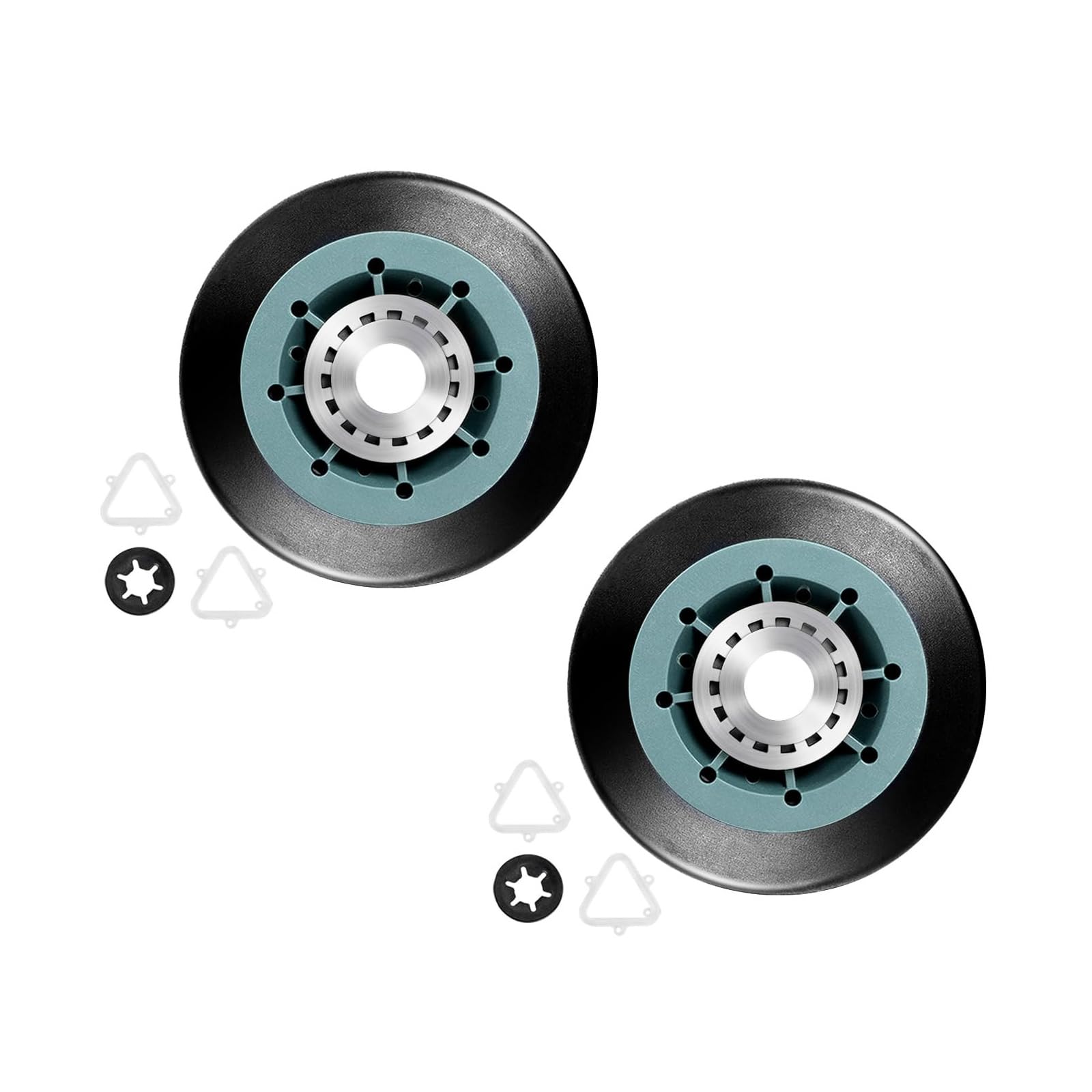 Mekalero 2 Pack Replacement Set for Dryer Drum Rollers Offering Easy Installation and Enhanced Durability for Prolonged Use Replacement Set