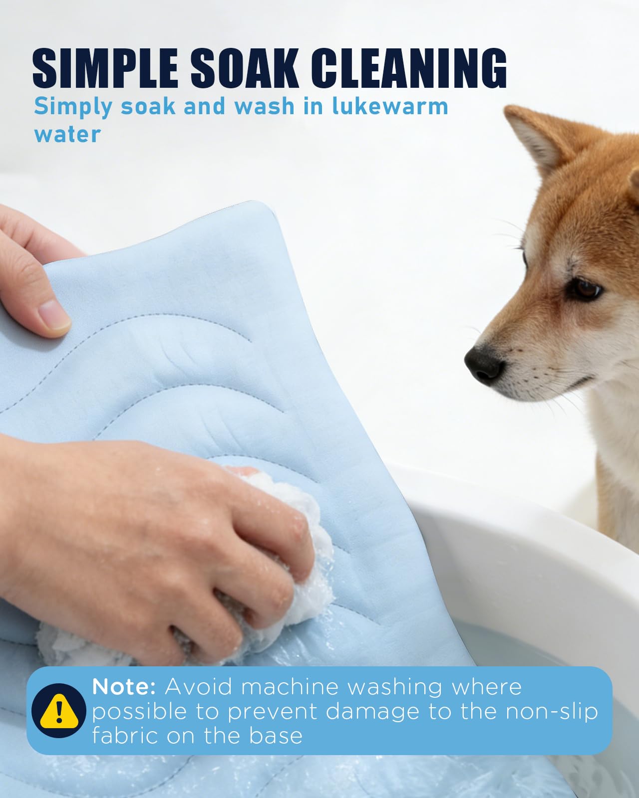 Tappetino Refrigerante per Cane 100x70cm Auto-Raffreddante Senza Gel Antiscivolo Blu