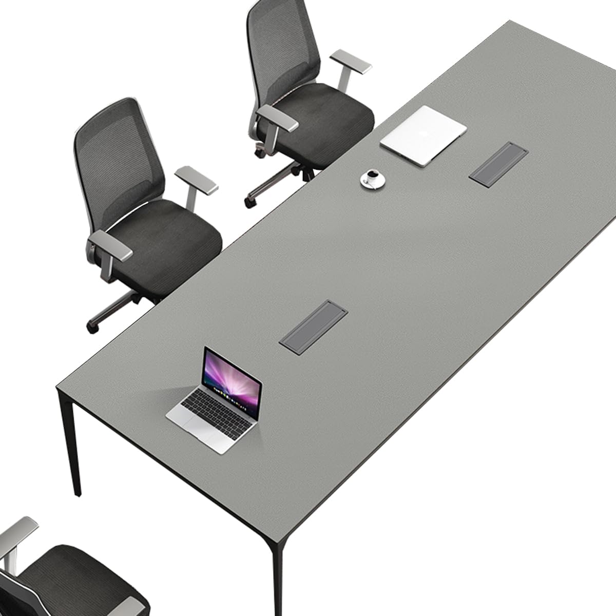 Sous-main de bureau Tapis de bureau en PU antidérapant Tapis de table de conférence Grand tapis de souris Gris 75 x 140 cm