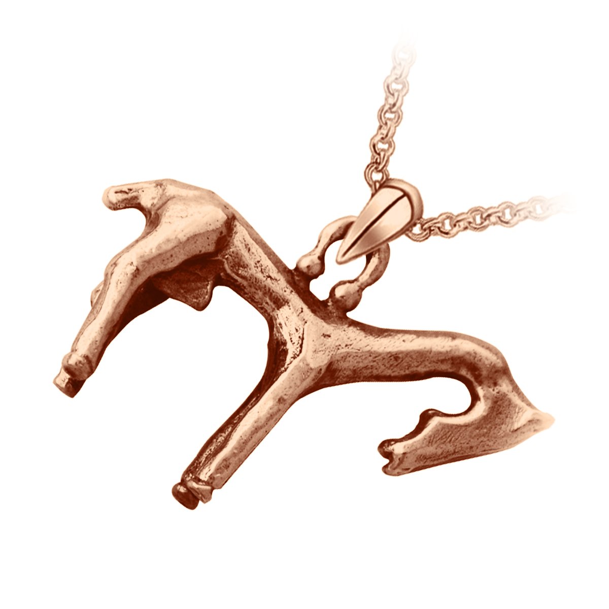 Collar con Colgante Chapado en Metal Precioso Caballo Celta de Diseño Animal de Artefactos Franceses Antiguos en Caja de Regalo para Mujeres