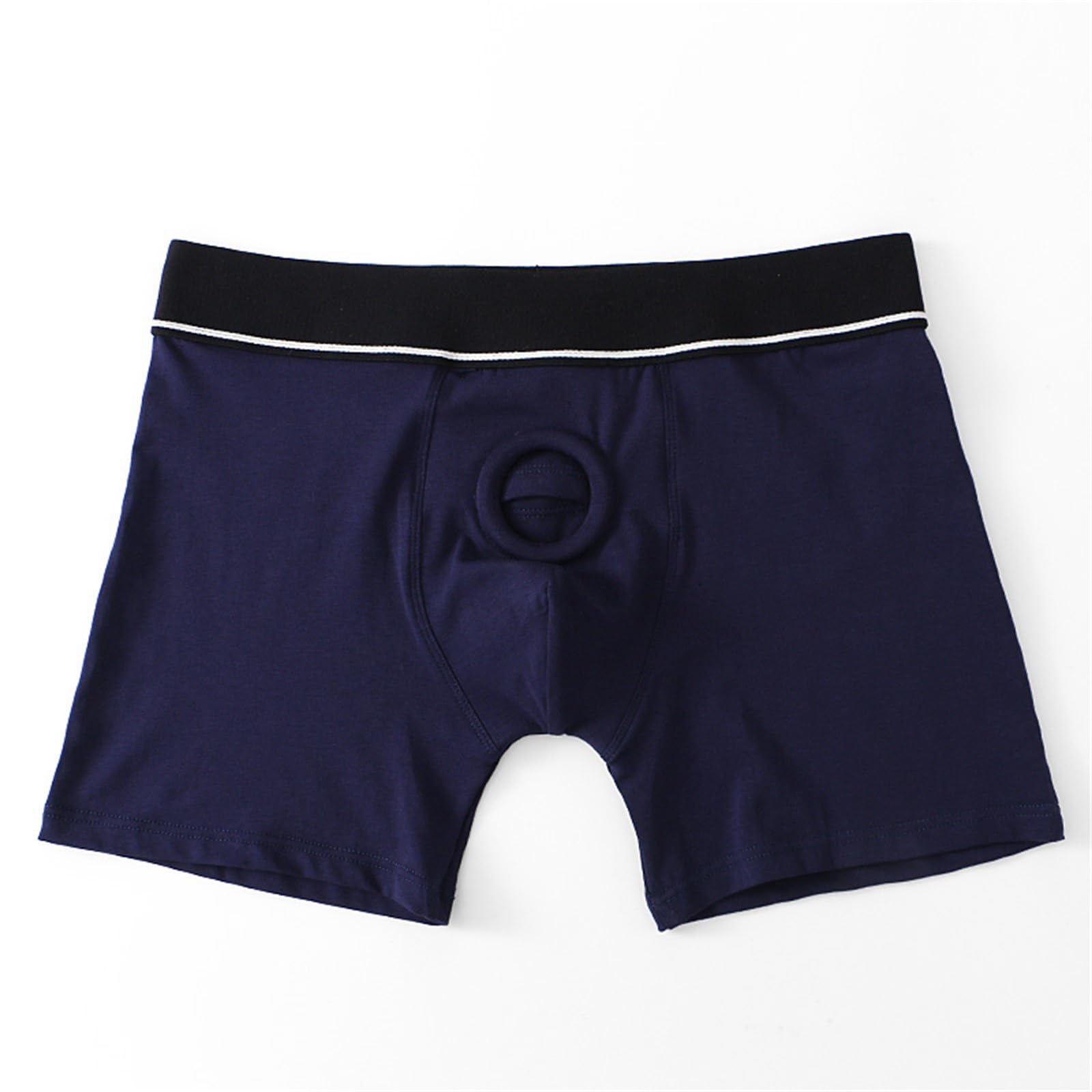 Calzoncillos tipo bóxer para hombre, sexy, abierto, con abertura frontal, calzoncillos huecos, de algodón, con agujero hueco de silicona, para hombre