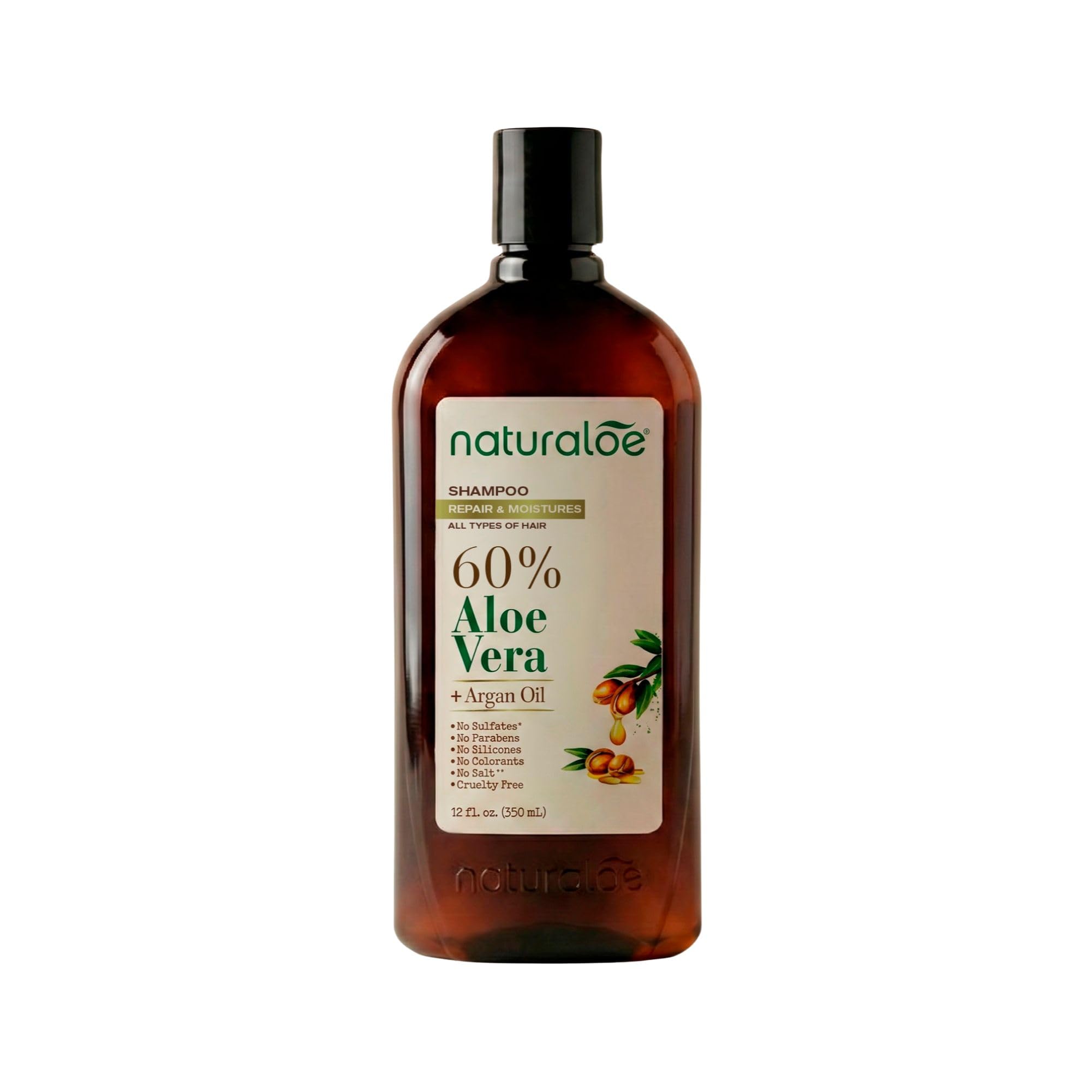 Naturaloe Repairs & Moistures Shampoo 40% Aloe Vera & Argan Oil 12 fl oz