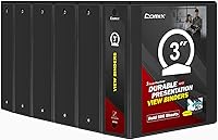 Vista 16 de COMIX Carpeta resistente de 3 anillos de 1 pulgada con cubierta transparente, carpeta de anillos redondos de 1 pulgada, sin PVC, 0.094 in de grosor