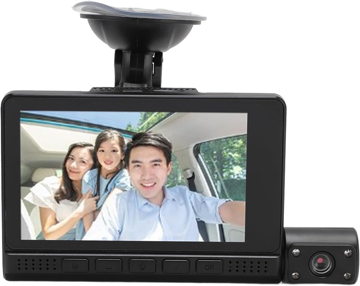 3 Channel Dash Cam, 1080P Front Rear Inside Car Camera with 170° Wide Angle, 4.0in Touch Screen, G Sensor, Loop Recording, Motion Detection, for Cars with 32GB Card Support