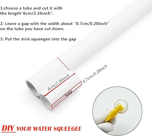 Miniatura 10 de CARTINTS Escobilla de silicona de 2 pulgadas para fregadero de silicona, mini escobilla de goma para ventana de vidrio, eliminación de burbujas de