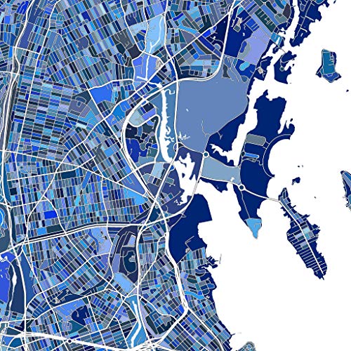 Bronx Map Wall Art Print 8X10, Bronx Map Poster 24X36, Blue Geometric Bronx New York Wall Decor, The Bronx Ny Poster, Bronx Artwork By Maps As Art #TOP7