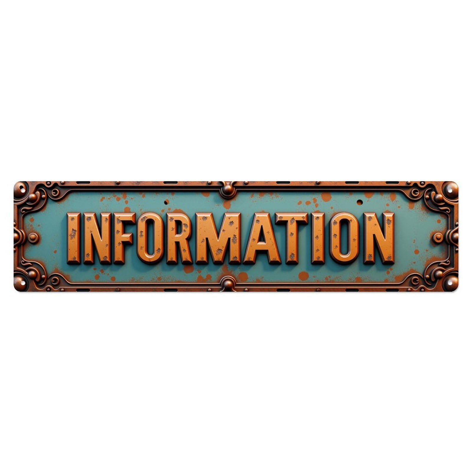 Rusty Metal Sign With Ornate Frame Tin Sign Vintage Metal Poster Retro Bar, Home, Man Cave, Kitchen, Laundry Room Wall Art Decor Gift 4x16 Inch
