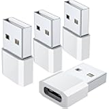 USB C Female to USB Male Adapter (4-Pack), Type C Charging Cord Connect USB A Charger for iPhone 17 16 15 14 13 12 11 Pro Max, iPad Air 5 Mini 6, Samsung Galaxy S25 S24 S23 S22 Ultra,Google Pixel 9 8
