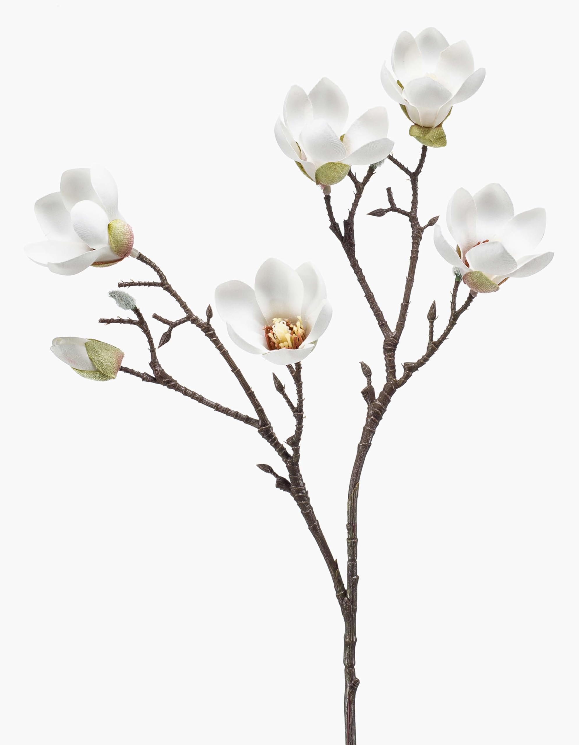 artplants.de Magnolia artificial flowers ANEU, cream, 65cm - Faux magnolia/Silk flower spray